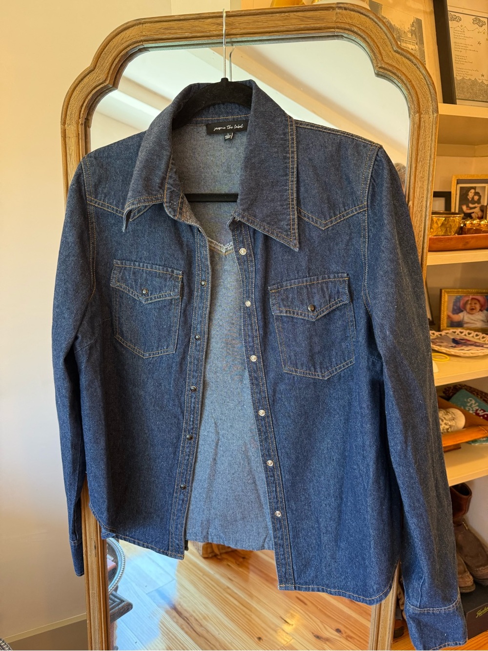 Jacqui E Dark Blue Denim Jean Jacket